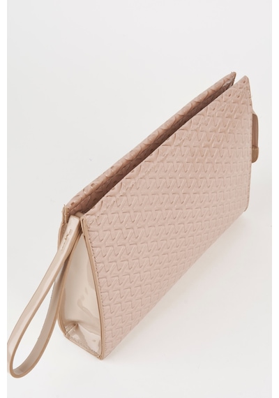 Vivaq Kadın Petunya Dokulu Vizon Astarlı Suni Deri Bilek Askılı Portföy El Ve Clutch Çanta VİZON