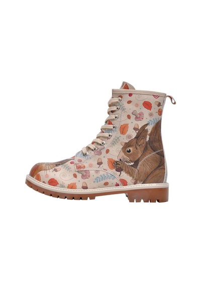Kadın Vegan Deri Bej Uzun Bot - Squirrel Tasarım Multicolor