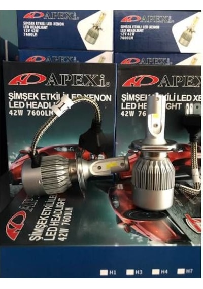 H4 Led Zenon. Şimşek Etkili Led Xenon Uzun Kisa 10800 Lümen