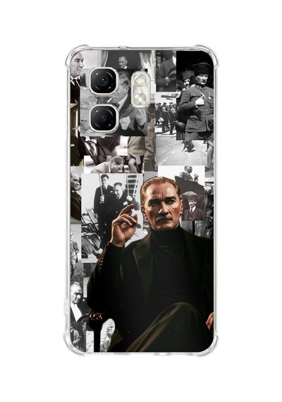 Infinix Hot 50i - Smart 9 Uyumlu Mustafa Kemal Atatürk Kolajları Baskılı Silikon Kılıf