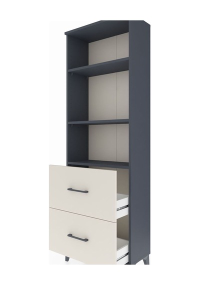 Arges Dolap 3 Raflı 2 Çekmeceli 60x30x182 Antrasit-aytaşı Antrasit