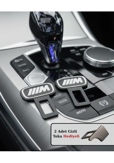 Tüm Araçlara Uyumlu Bmw M Logolu Koltuk Kemer Tokası Aksesuarı