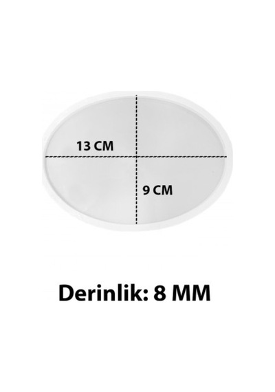 Epoksi Oval Bardak Altlığı Kalıp 13x9 Cm Şeffaf
