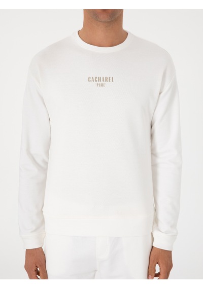 Ekru Comfort Fit Bisiklet Yaka Sweatshirt Bej