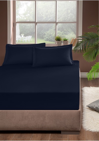 Pierre Cardin Pamuk Saten Lastikli Çarşaf 160x200 Lacivert