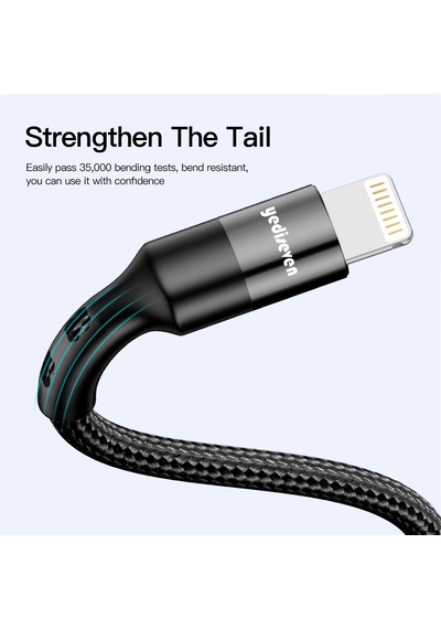 Yediseven K-106 USB A To Lightning 2.4a Apple Uyumlu iPhone Şarj Kablosu 1M