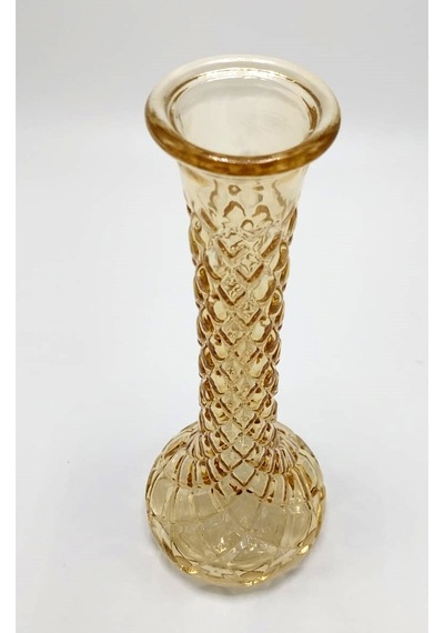 El Yapımı Gold Renk Baklava Model Cam Karanfillik 25cm Altın