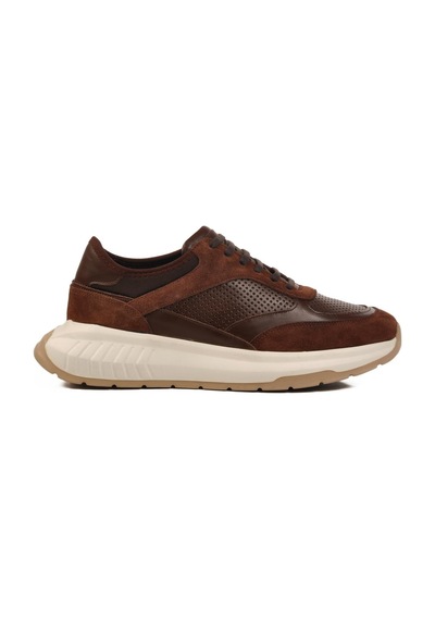 Ayakmod Premium 5394 M Kahve Hakiki Deri Erkek Sneaker Kahve
