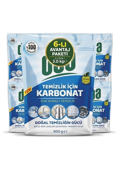 Doa Temizlik İçin Karbonat 3000 Gr Çok Amaçlı Temizlik Karbonatı Ev, Mutfak, Banyo Ve Yüzey Temizliği 6'lı Set