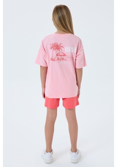 U.s. Polo Assn. Kız Çocuk Pembe Şort Takım Us2512-c-v2 Pembe
