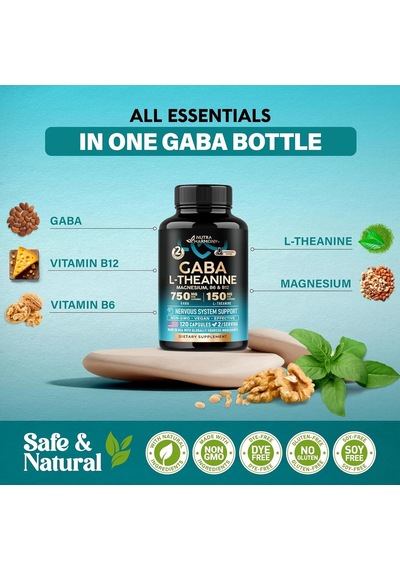Gaba L-theanine Stress Support Comlex 900 Mg 120 Capsules 5 İn 1
