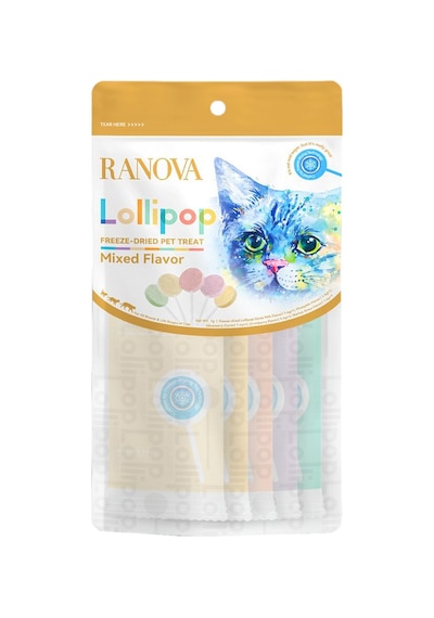 Ranova Kediler İçin Karışık Lezzetli Lolipop 1.4g 5'li