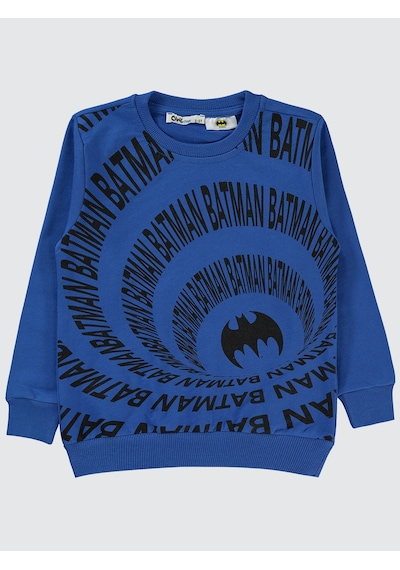 Batman Erkek Çocuk Sweatshirt 2-5 Yaş Saks Mavisi Saks Mavisi
