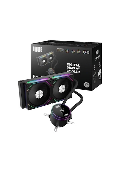 Dragos Frostbite 240 Black Intel&amd 240mm Isı Göstergeli Argb Sıvı Soğutucu