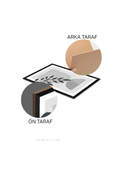 Artavessa 3 Parça Siyah Çerçeve Görünümlü MDF Poster Tablo Seti - Set 34