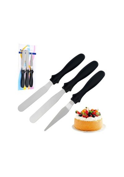 Çelik Silver Pasta Krema Sıva Kek Spatula Seti Sunum Mt233 Çelik Gri Diğer