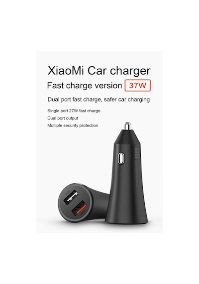 Xiaomi Mi Çift Usb 37W Hızlı Şarj Destekli Araç Şarj Cihazı Siyah
