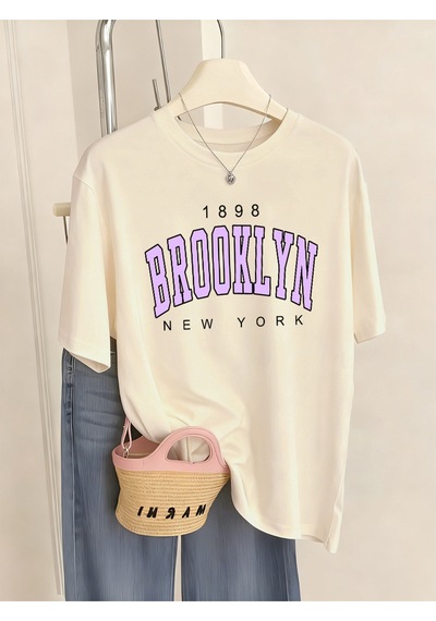 Noıssey Urban Pop Graphic Kadın Tişört Koleksiyonukod 5482 Bej