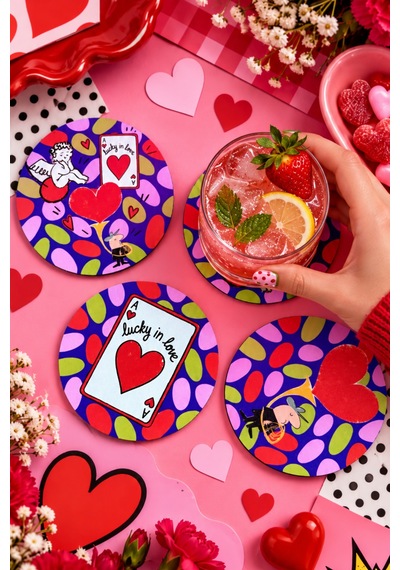 Lucky İn Love Pop Art Kalp Desenli Renkli Retro Temalı, 4 Lü Bardak Altlığı Set 9 Cm, 3 Mm Ahşap Mdf, Dijital Baskı - 933845173 Diğer Lucky İn Love Pop Art Kalp Desenli Renkli Retro Temalı, 4 Lü Bardak Altlığı Set 9 Cm, 3 Mm Ahşap Mdf, Dijital Baskı - 933845173 Diğer