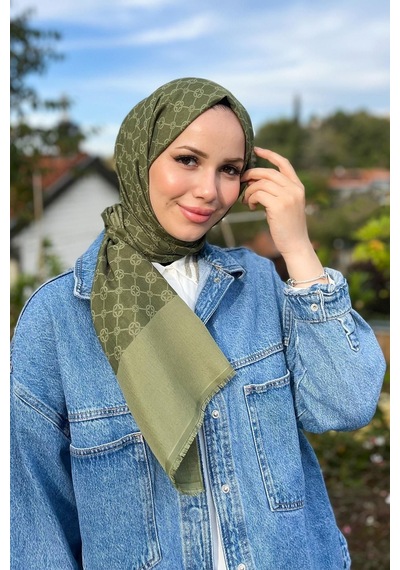 Aker Elegance Monogram Şal - 1090100-952 - Yeşil