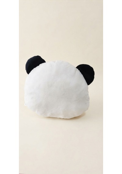 Peluş Soft Yastık 35 Cm Beyaz - Siyah