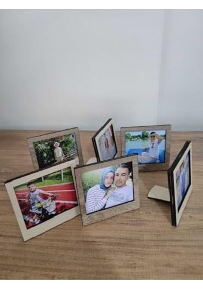 Miracix 6 Adet Ahşap Polaroid Mini Fotoğraf Çerçevesi - 9x9cm Çok Renkli 8 X 8