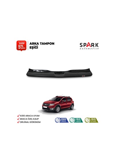 Dacia Sandero 2012-2020 Uyumlu Arka Tampon Eşiği Parlak