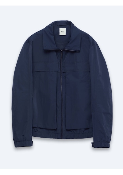 Kip Lacivert Relaxed Fit Dik Yaka Casual Dokuma Mont
