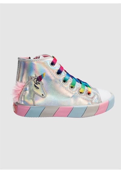 Unicorn Hologram Ortopedik Kız Sneakers Gri