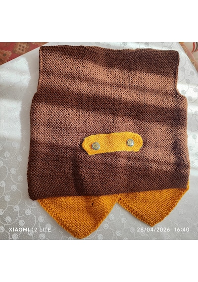 Busako Baby Ta-001 El Örgüsü Bebek Efe Yeleği/yelek-bebek-çocuk Kahverengi