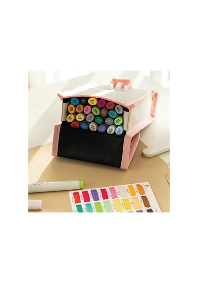 24'lü Alkol Bazlı Marker Kalem Seti, Fine + Chisel Uç 124-Pembe