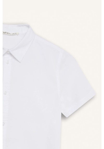 DeFacto Erkek Çocuk Polo Yaka Poplin Kısa Kollu Gömlek A4280A825AUWT83