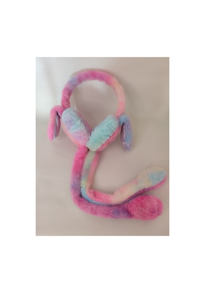 Sesli Hareketli Peluş Kulaklık Hedıyeli Epoksi Kitap Ayracı Pembe Pembe