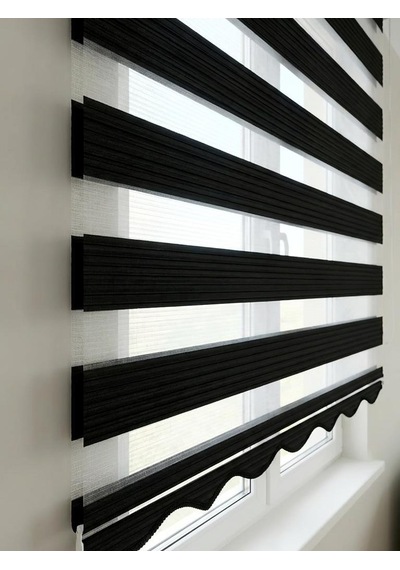 Bbb Pliseli Siyah Stor Zebra Perde Mz486 Siyah