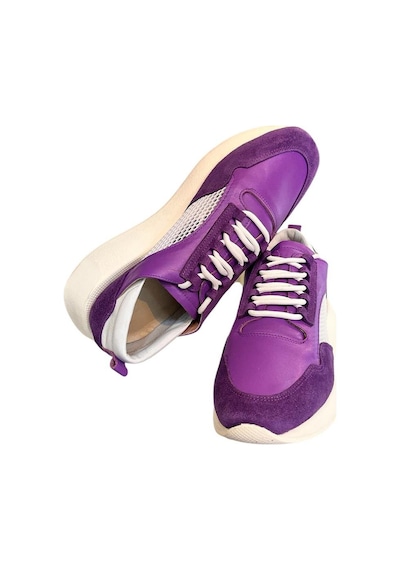 Tufan Shoes Mor Hakiki Deri File Detay Spor Ayakkabı Mor