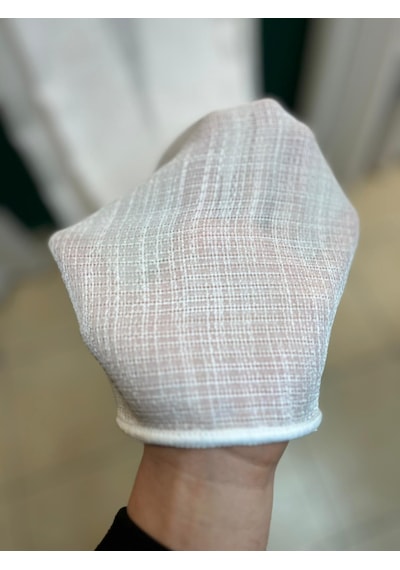 Safir Keten Ekru 1.sınıf Çizgili Düz Tül Perde Ekru