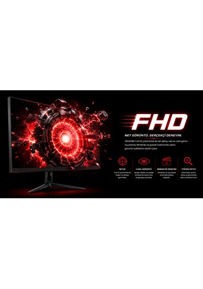 Bronzturq 27" 200hz 1 Ms Dp + Hdmı Fhd Kavisli Monitör Btq270fhd-a3