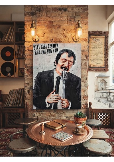 Tablo 40x60cm Orta Boy Kafe Ve Restoran Hediyelik Duvar Aksesuarın Müslüm Siyah
