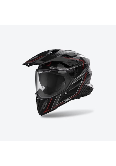 Airoh Commander 2 Carbon Stylish Motosiklet Kaskı Carbon - Kırmızı