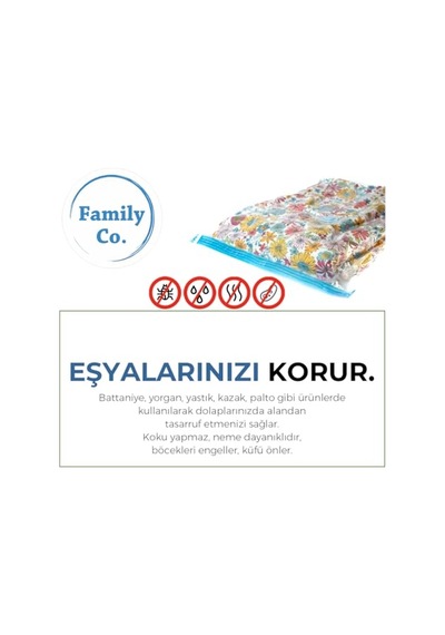 Vakumlu Hurç Poşet Setleri 5 Parça 50x70-2, 60x80-2, 80x100-1