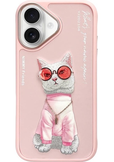 Apple Uyumlu iPhone 16 3d Gerçek Nakışlı Kabartmalı Gözlük Ve Zincir Detaylı Premium Kedi Desenli Kılıf Şeffaf Apple Uyumlu iPhone 16 3d Gerçek Nakışlı Kabartmalı Gözlük Ve Zincir Detaylı Premium Kedi Desenli Kılıf Şeffaf