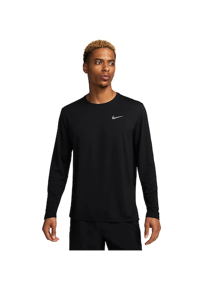 Nike Dri-fit Uv Miler Erkek Siyah Koşu Sweatshirt