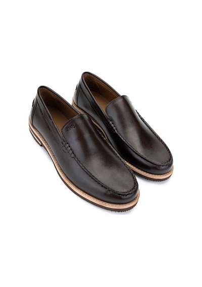 Tamer Tanca Erkek Hakiki Deri Kahverengi Loafer Ayakkabı 537 3667 Erk Ayk Y25 Kahve Alk Kahverengi