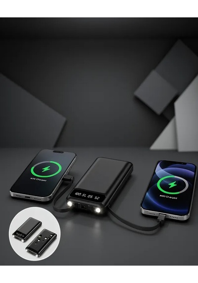 Astraltech 20.000mah Led Işıklı Lcd Ekranlı Usb-c Ve Lightning Powerbank Çok Renkli
