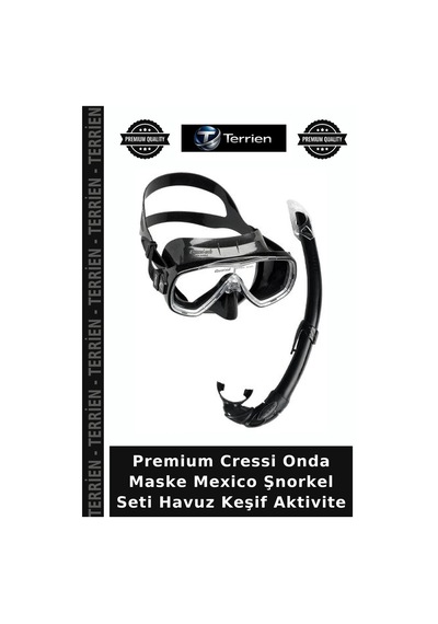 Premium Cressi Onda Maske Mexico Şnorkel Seti Havuz Keşif Aktivite Clear-Yellow