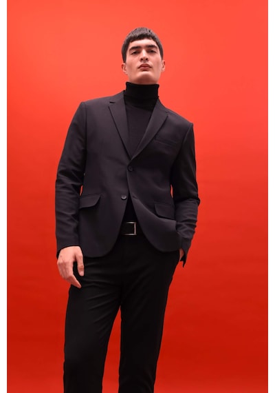 Defacto Slim Fit Dar Kesim Twill Düğmeli Blazer Ceket F7232ax25aubk27 Siyah Defacto Slim Fit Dar Kesim Twill Düğmeli Blazer Ceket F7232ax25aubk27 Siyah