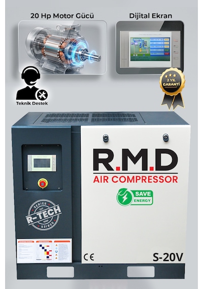 R.m.d Kompresör 20 Hp Invertörlü Vidalı Hava Kompresörü S-20v