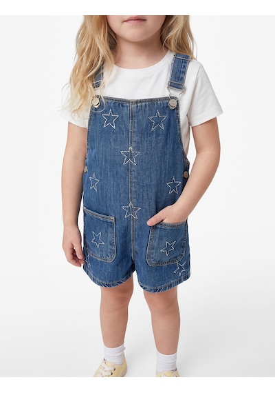 Koton Cepli Yıldız İşlemeli Pamuklu Kare Yaka Askılı Denim Salopet Tulum Orta İndigo 7wmg80003ad Koton Cepli Yıldız İşlemeli Pamuklu Kare Yaka Askılı Denim Salopet Tulum Orta İndigo 7wmg80003ad