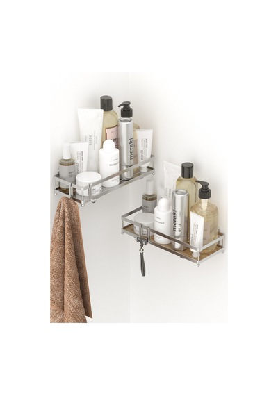 Teknotel Düzenleyici Şampuanlık Banyo Duş Rafı Silver St280h Krom
