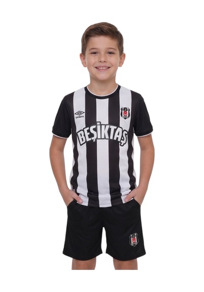Beşiktaş Lisanslı Nostaji Çocuk Forma Siyah-beyaz